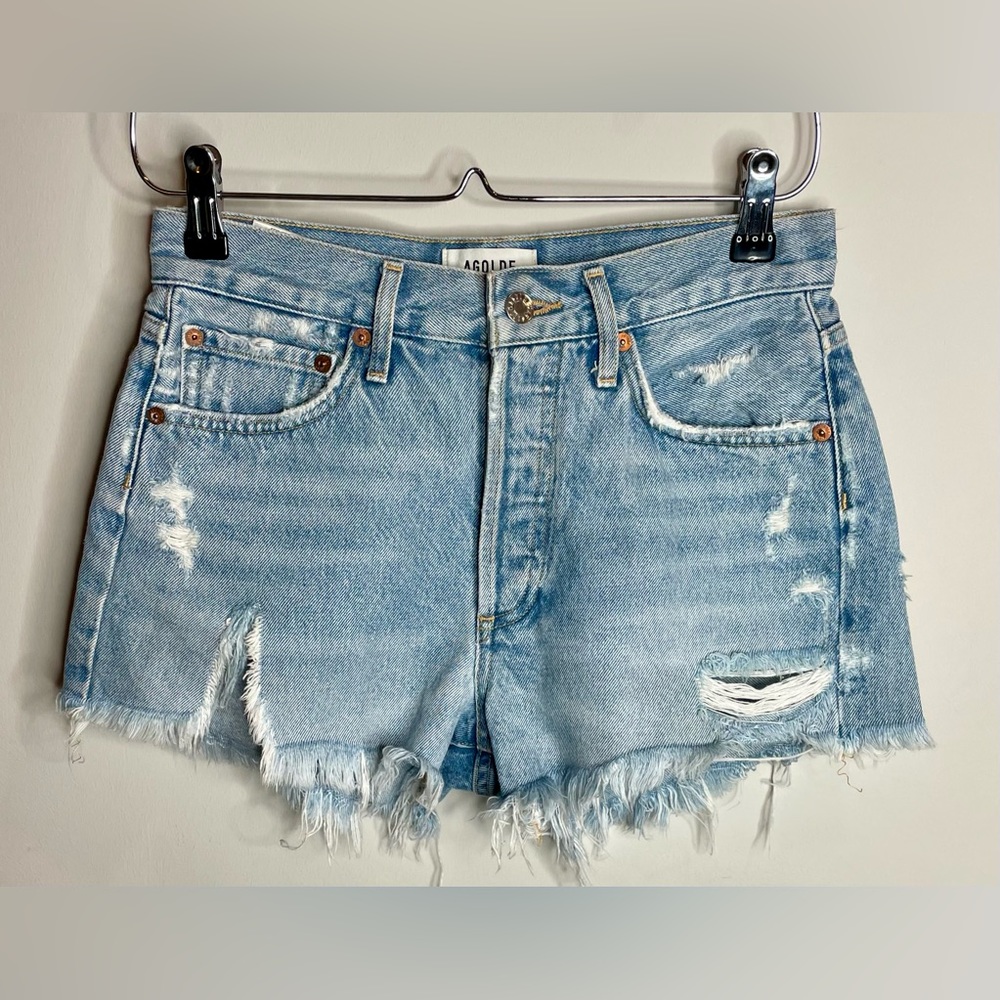 AGOLDE Parker Vintage Cut Off Shorts in Swampmeet - Size 24 - Picture 4 of 7